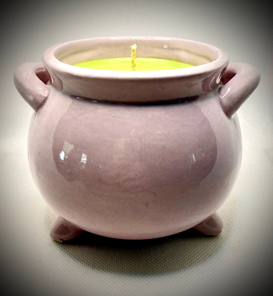 Pastel Pink Cauldron Candle Jar- Choose Your Scent