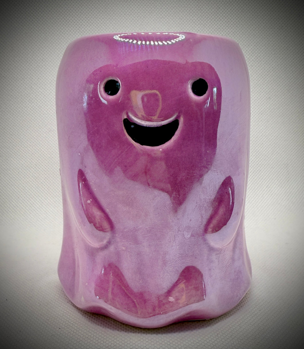 Pastel Pink Happy Ghost Candle Jar- Choose Your Scent