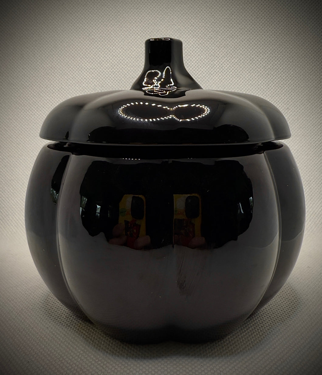 Gloss Black Pumpkin Candle Jar- Choose Your Scent