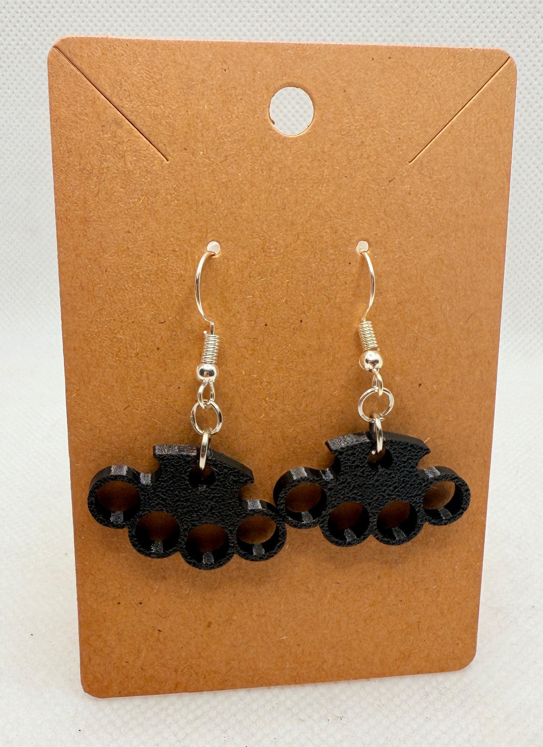 Brass Knuckle Earrings- Black