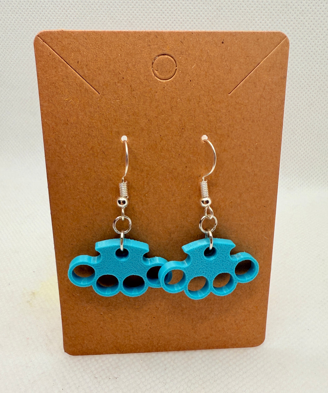 Brass Knuckle Earrings- TEAL