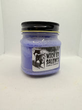 Load image into Gallery viewer, Morticia's Deadly Nightshade (pumpkin spice, black sea, and lavender) 8 oz Soy Candle

