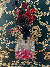 Load image into Gallery viewer, Skeleton Ribcage Vase with Red and Black Floral
